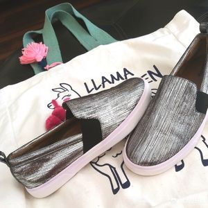 7 or 6.5 Susina SILVER slip on women tennis shoe